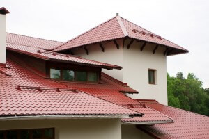 Red shingles on the roof