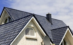 Black shingles on the roof