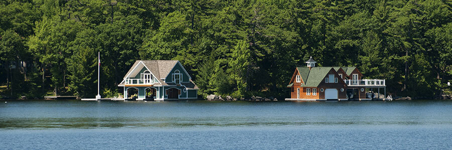 Cottages on a lake