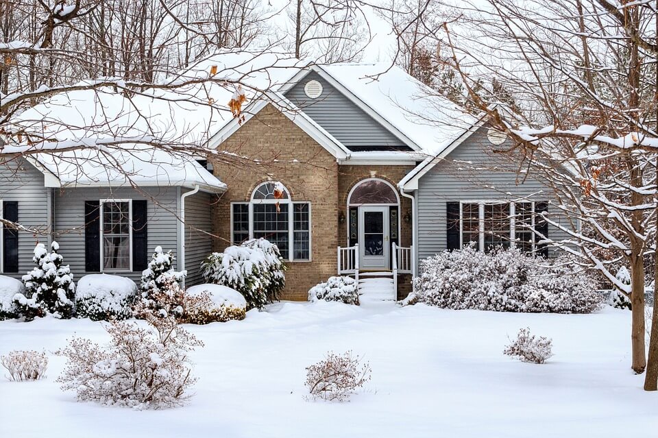 winter house siding